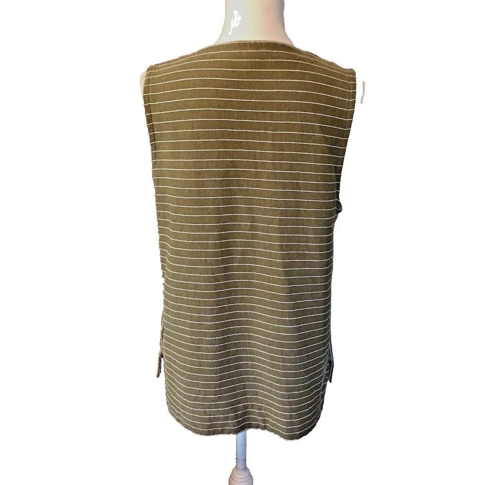 J Crew Blouse Womens L Used Striped Sleeveless - Picture 4 of 16